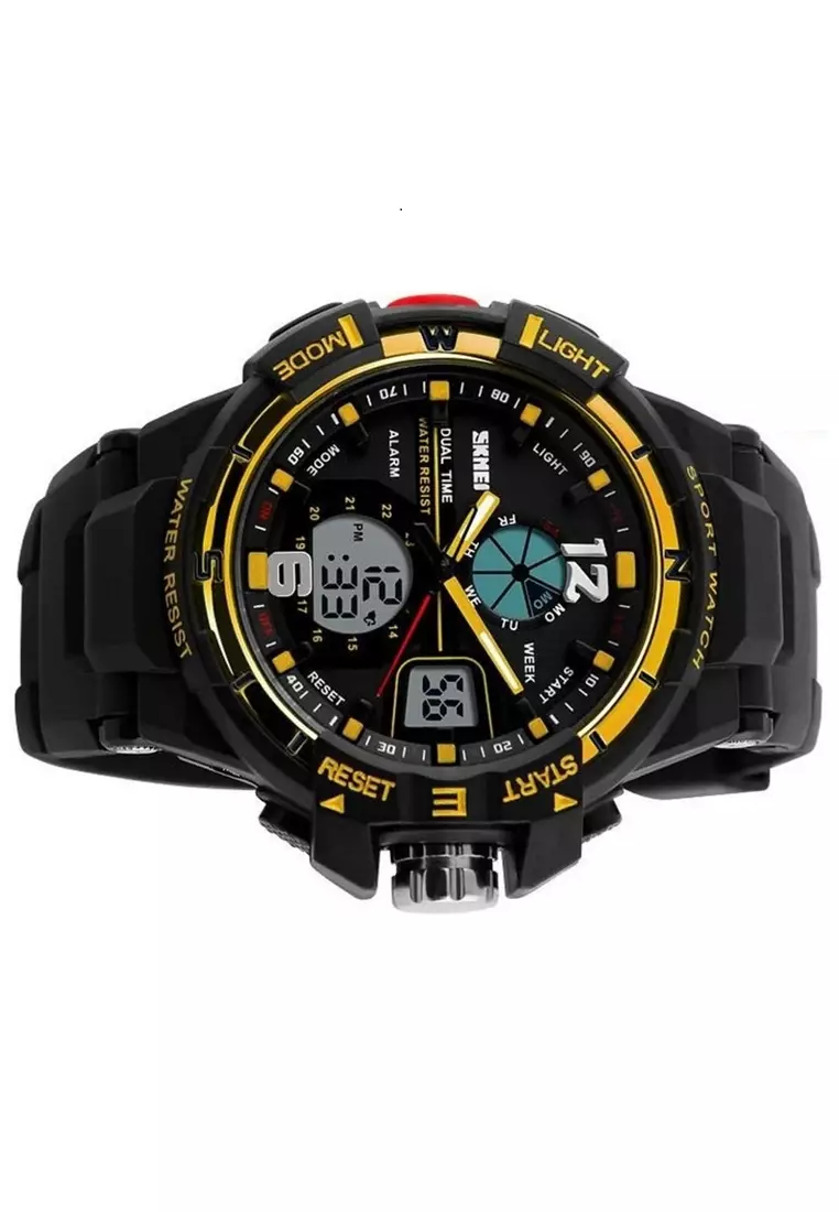 Jam Tangan Sporty Digital Analog Pria Wristwatch LED Afterglow Silikon Strap Waterproof LX23 ORIGINAL