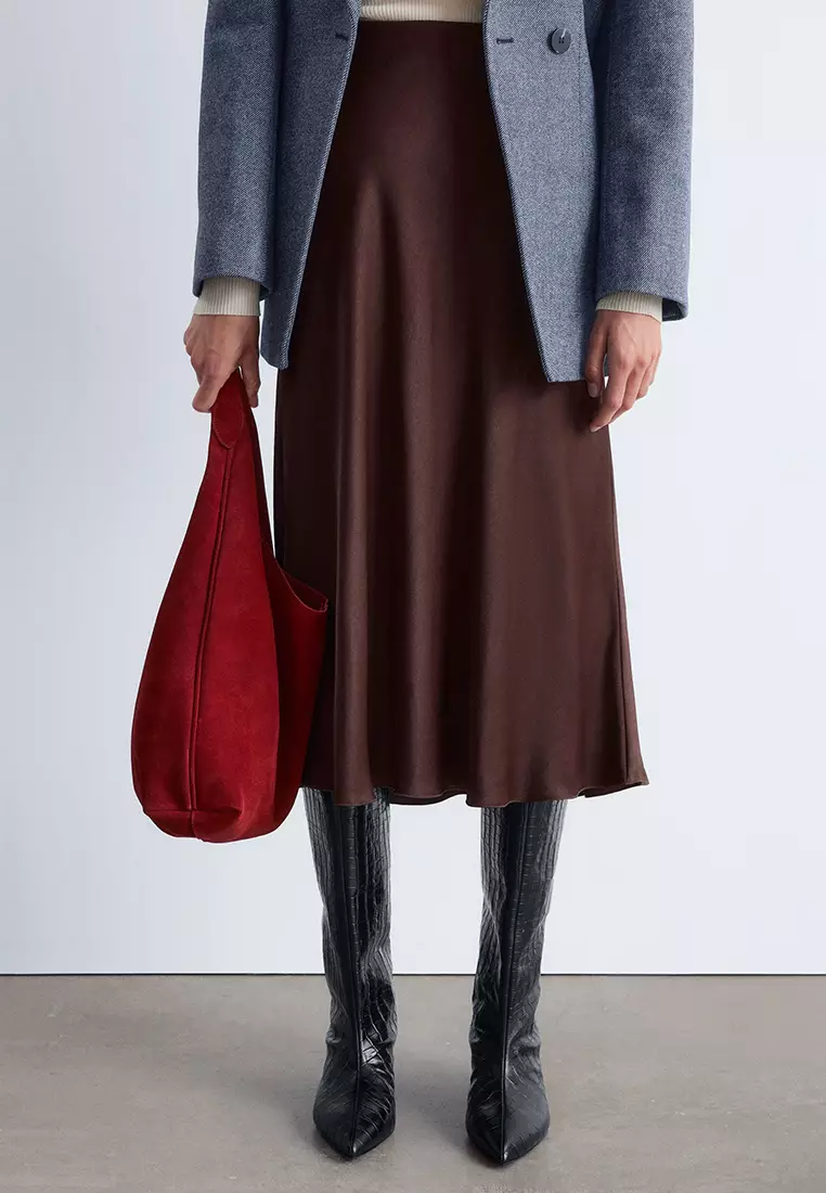 Satin Midi Skirt