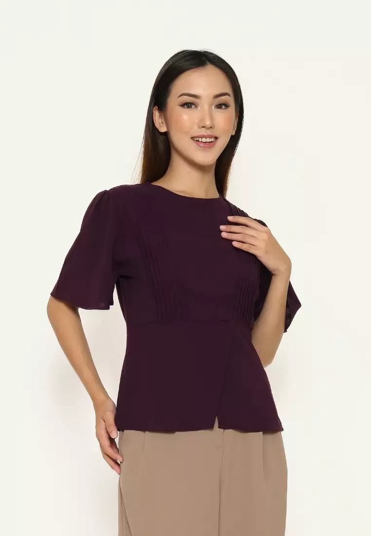 Urban Exchange Shellie Purple Blouse - Blouse Casual Wanita Warna Purple