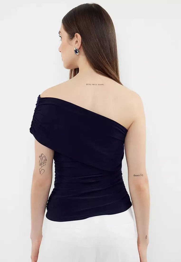 Buy Trendyol Knit Blouse with One Shoulder Strap 2025 Online ZALORA