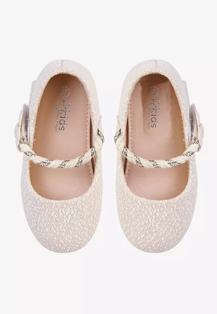 Sepatu Flatshoes Anak Baby Perempuan Warna Cream B.Cecil