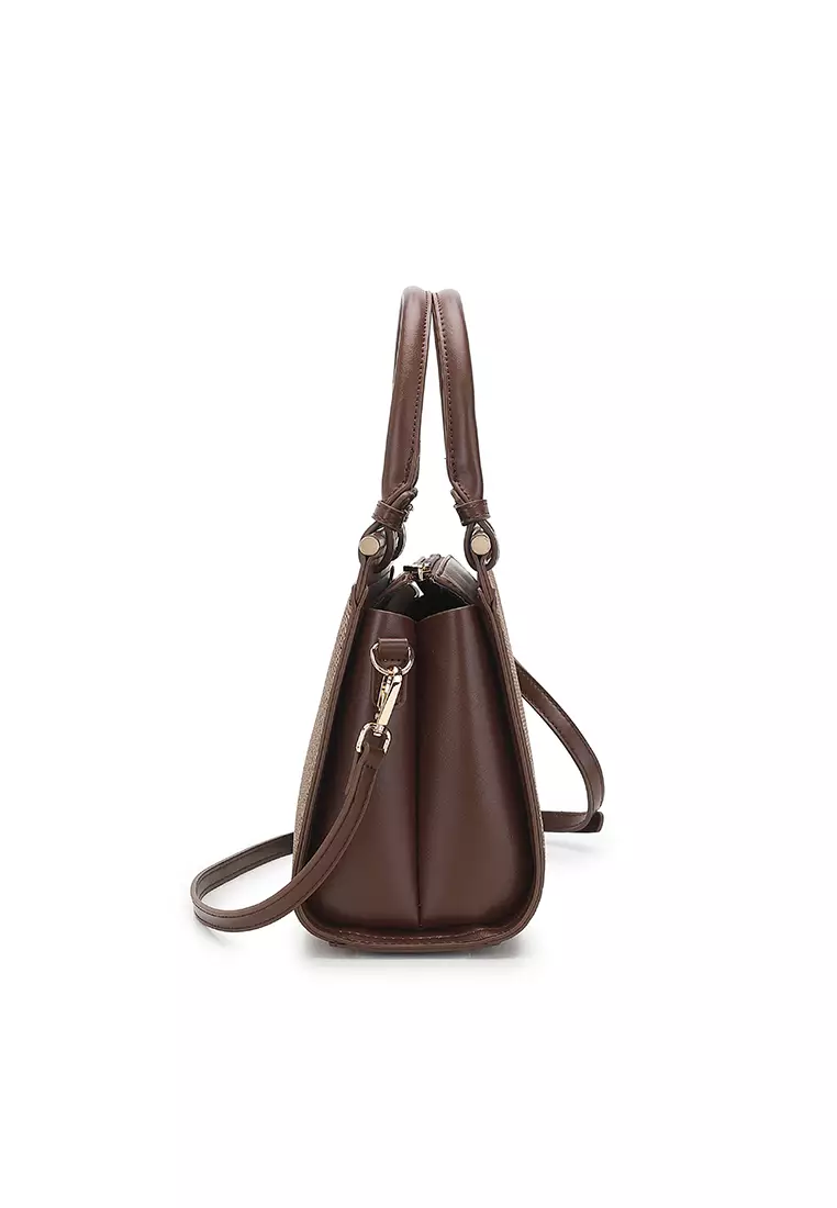 Women's Top Handle Bag / Sling Bag / Crossbody Bag / Shoulder Bag (Tas Tangan Wanita / Tas Selempang Wanita / Tas Bahu Wanita) - Cokelat