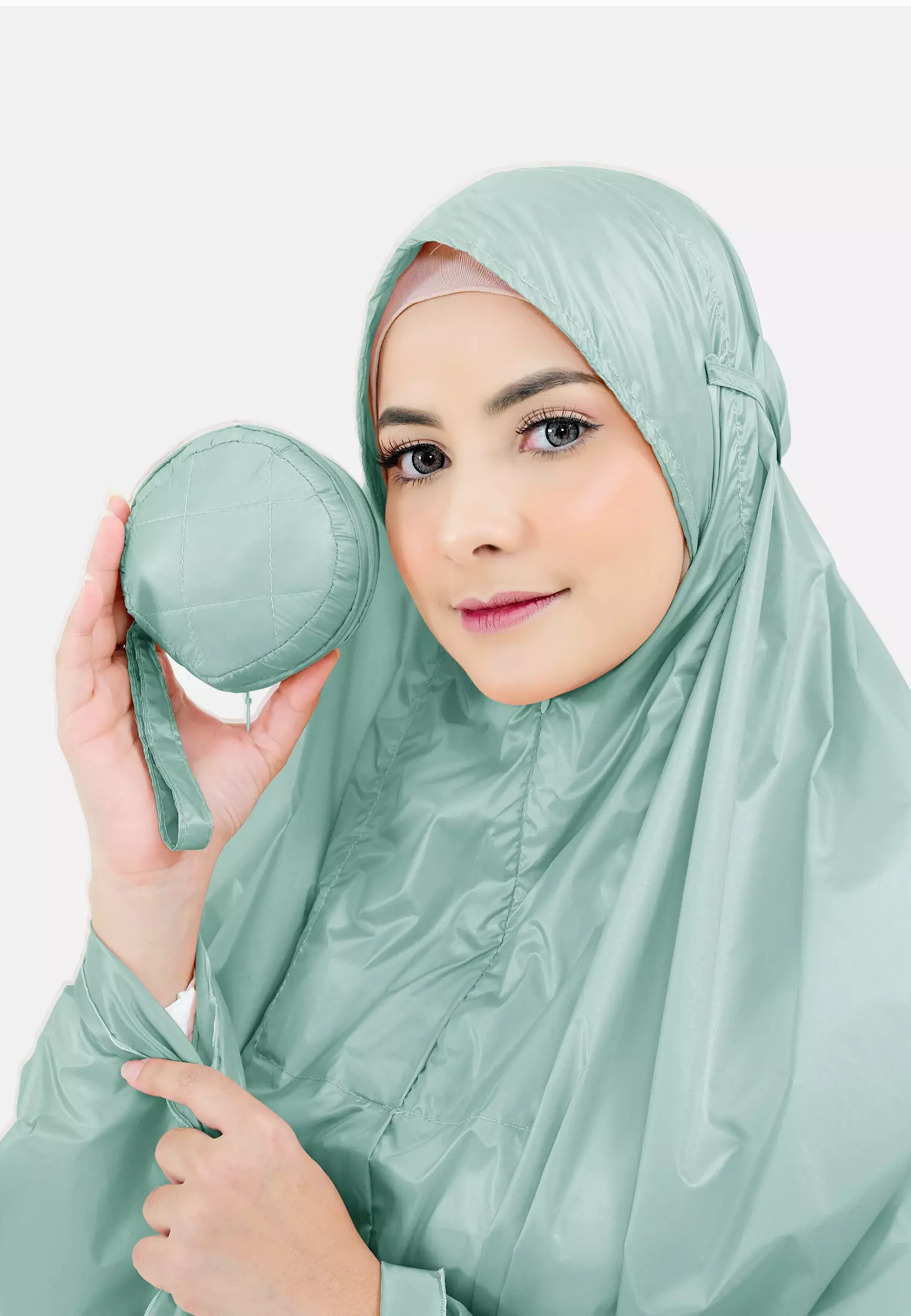 Zelena - Zalina Basic Prayer Set | Mukena Traveling Polos 2in1 - Matcha Green