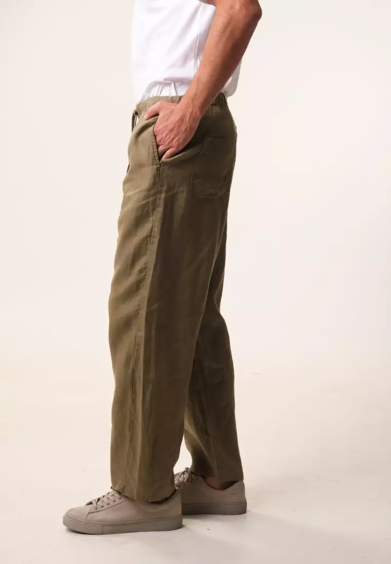 EAST INDIA COMPANY - LINEN LONG PANTS - Coffee