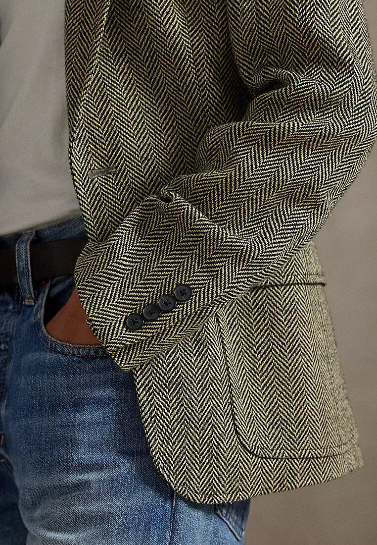 Single-Breasted Herringbone Blazer