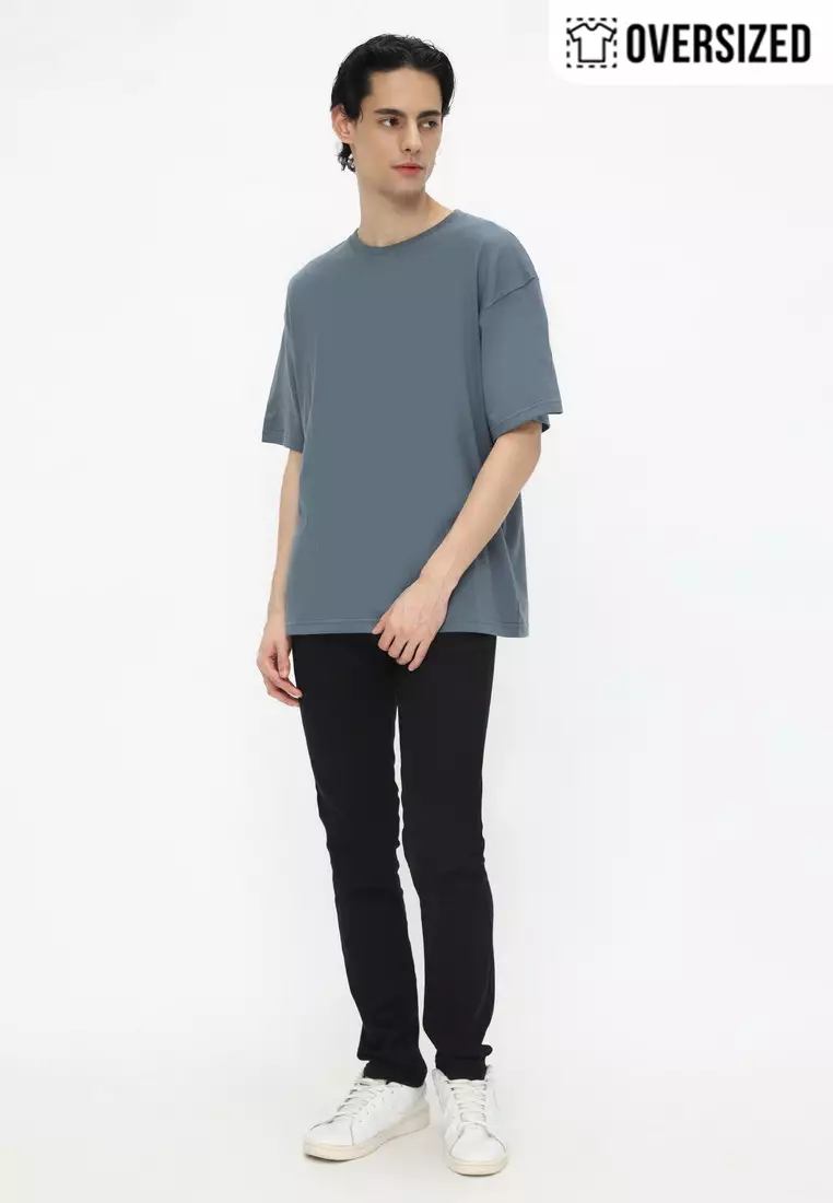 NX T-Shirt Cotton Combed Tebal Oversized Pria 2079370451