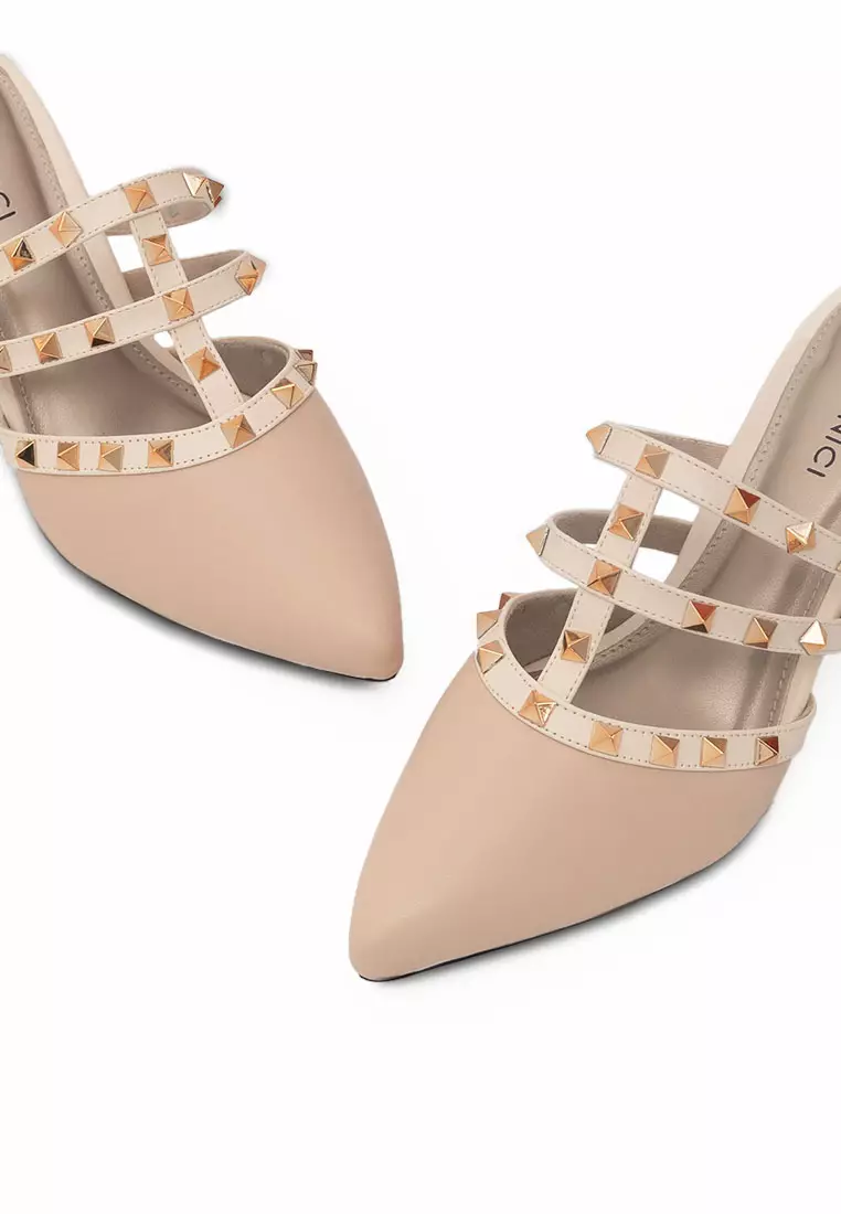 VIVI NICI - Annchi Sandal Mules Hak 7 cm Cannoli Cream