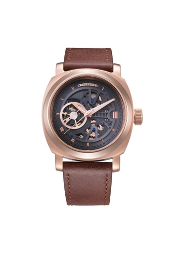 Aries Gold 褐色 Aries Gold Vanguard G 9025 RG-GYRG Rose Gold and Brown Leather Watch 2BCCBAC0163F2EGS_1