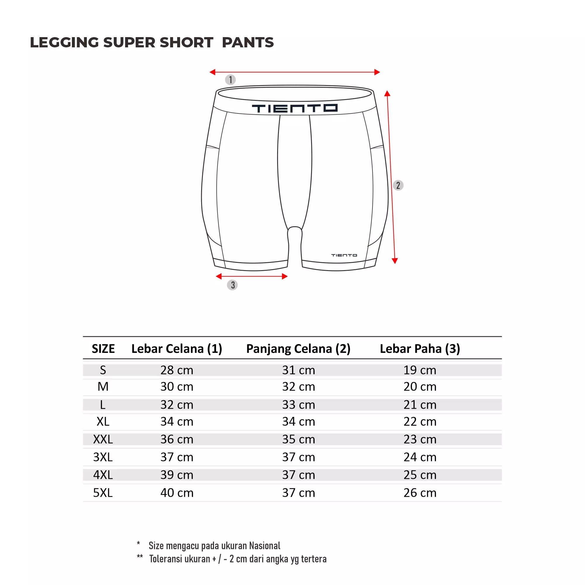 Tiento Celana Legging Pendek Pria Olahraga Lari Short Pants Leging Running Xceleration