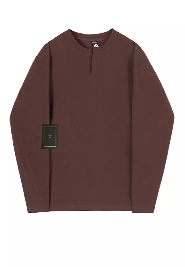 Casual Texture Long-sleeve T-shirt‌ ‌MYQ8951