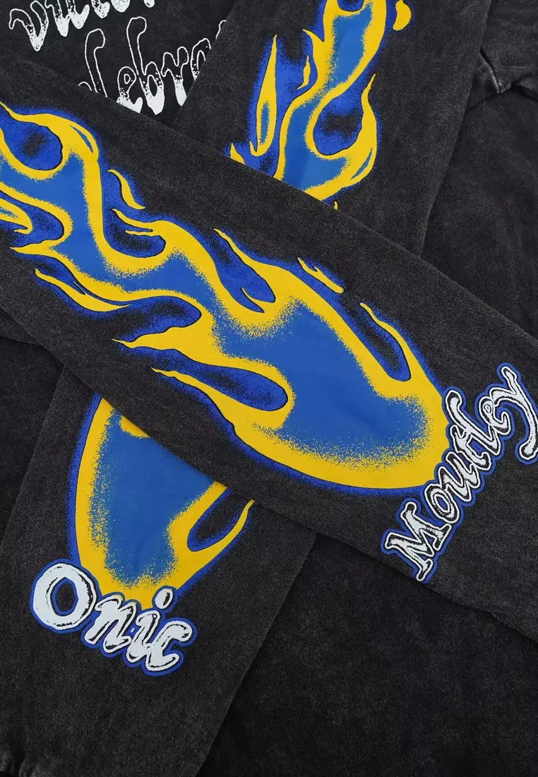 Moutley x Onic - Men's T-Shirt Long Sleeve Oversized Fit Cotton 16s Ghost Mind OL-310325