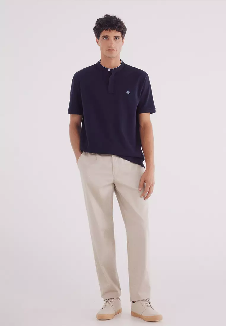Regular Fit Mao Piqué Polo
