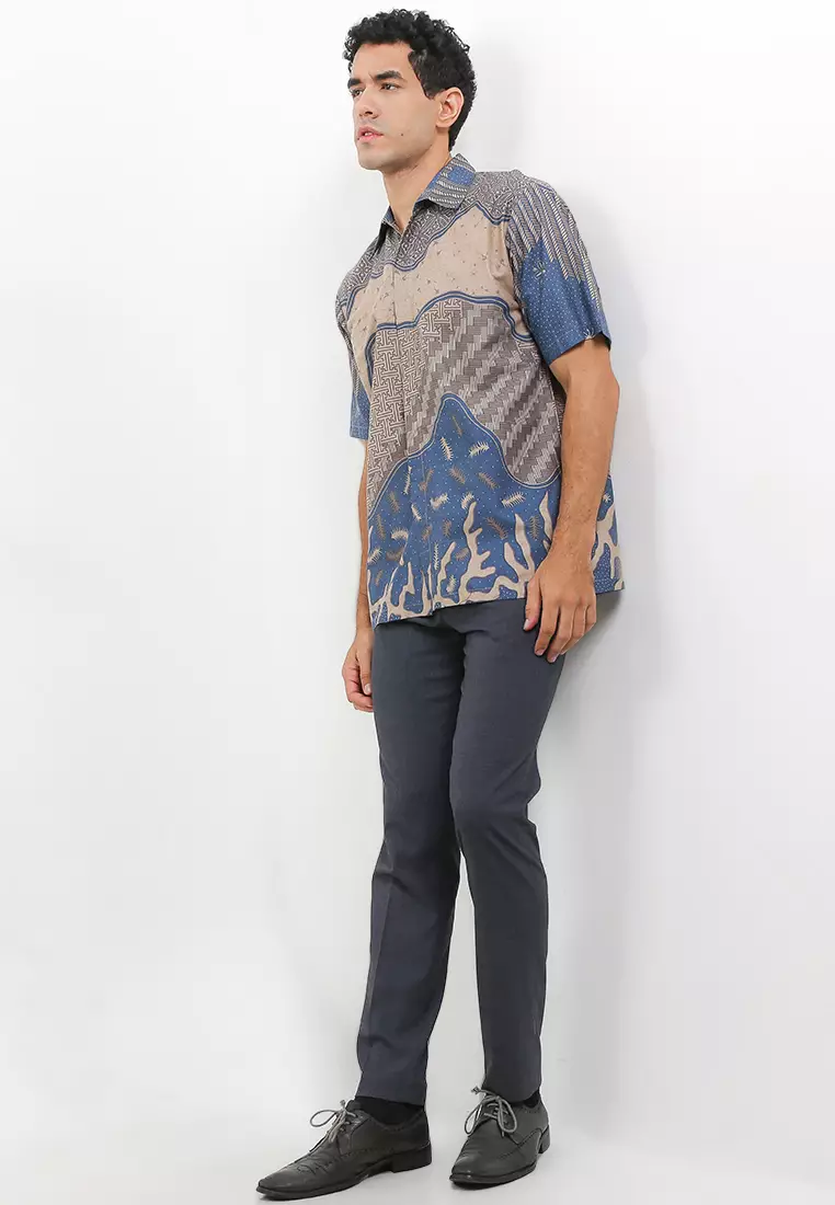 Evans Kemeja Batik Premium Pria Casual Modern Lengan Pendek
