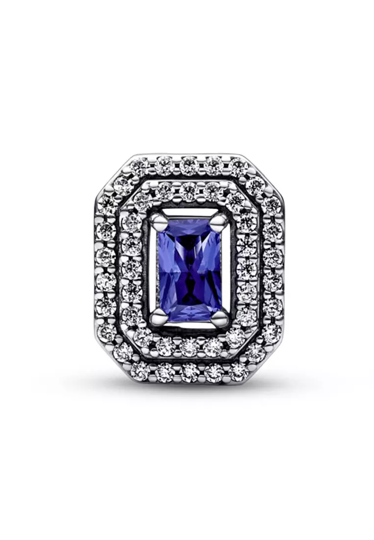 Pandora Blue Sparkling Levelled Rectangular Charm