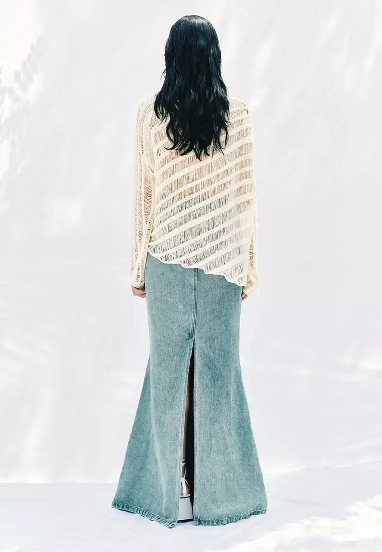 长鱼尾半裙牛仔半裙