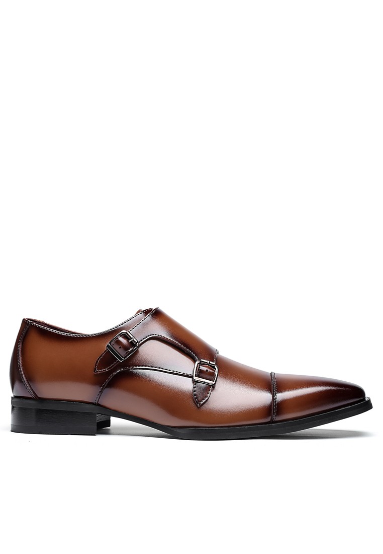 Leather Monk Strap Shoes MK5009-2