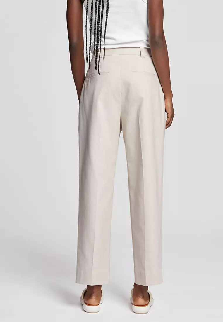 Straight leg pleated trousers sales