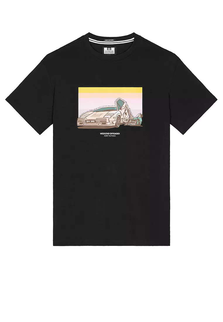 MENS BLACK QUAALUDES GRAPHIC TEE