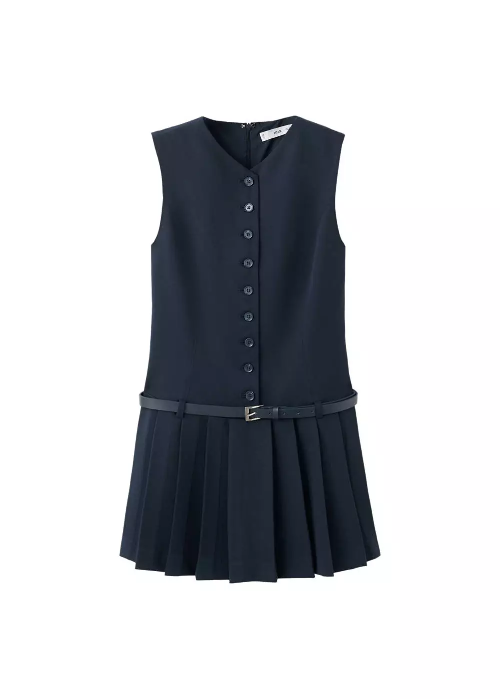 Gaun aksen lipit dengan sabuk