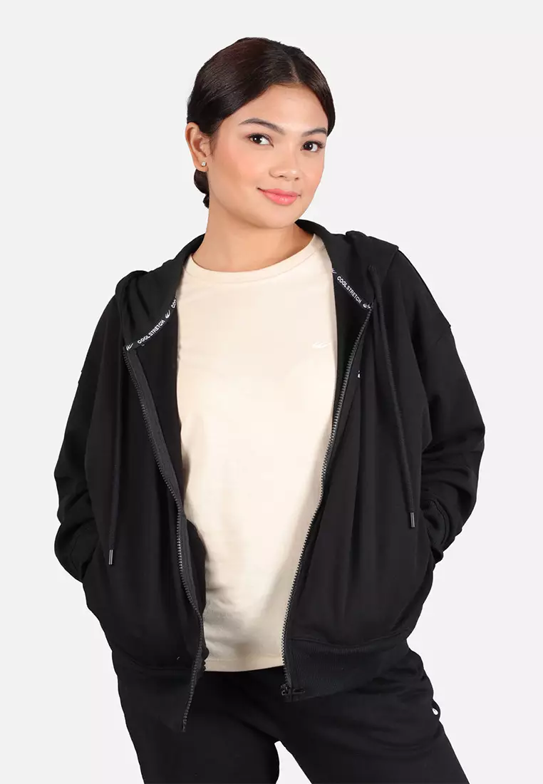 Womens black zip sales up jacket