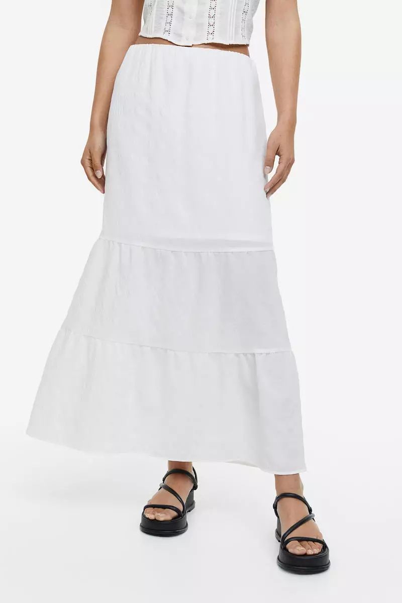 Hm white maxi 2025 skirt