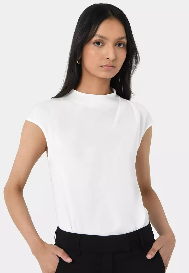 Mallory Draped Shoulder Blouse