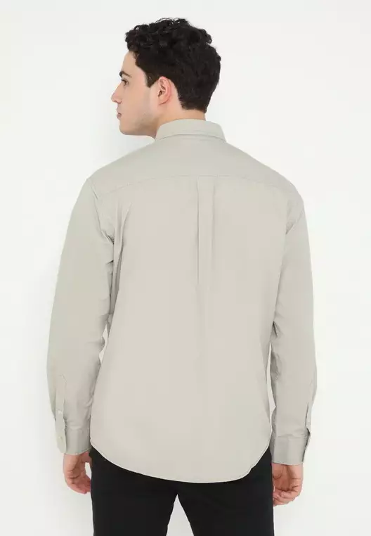 POLICE Kemeja Polos Basic Regular Fit Lengan Panjang Pria