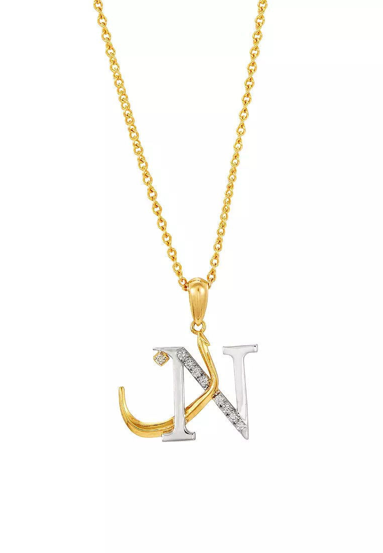 HABIB TULUS | Diamond Necklace in 375/9K Yellow and White Gold (Alphabet) 560710524(N)-YG