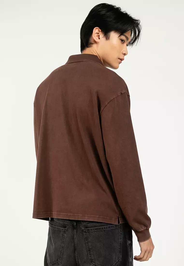 Long Sleeves Heavyweight Relaxed Polo Shirt