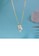 Glamorousky white 925 Sterling Silver Plated Gold Fashion Simple Flower Freshwater Pearl Pendant with Cubic Zirconia and Necklace E0D52AC8522C1CGS_3