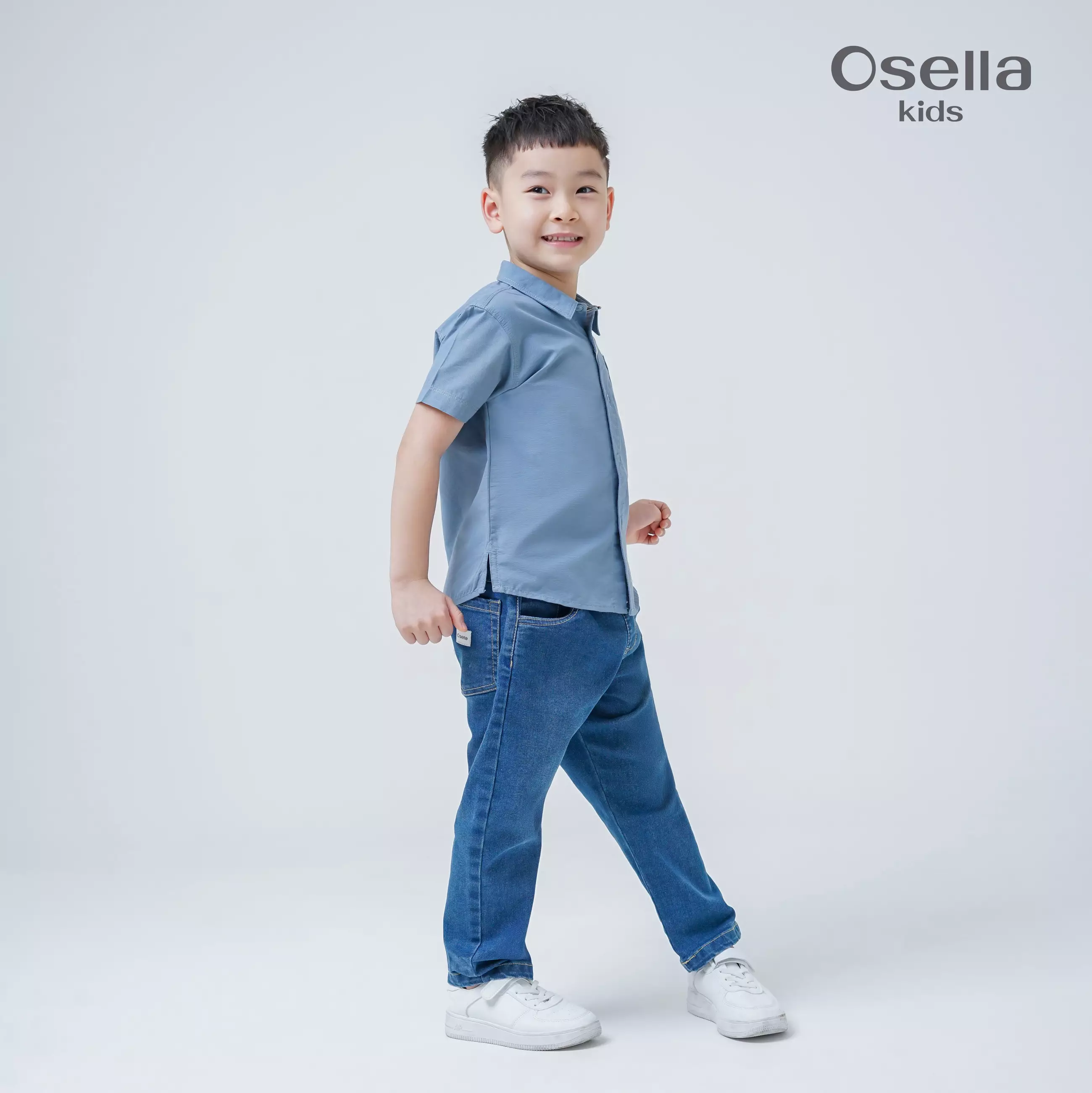 Osella Kids Elmer Regular Fit Short Shirt 2232660363 | Kemeja Formal Anak Laki Laki