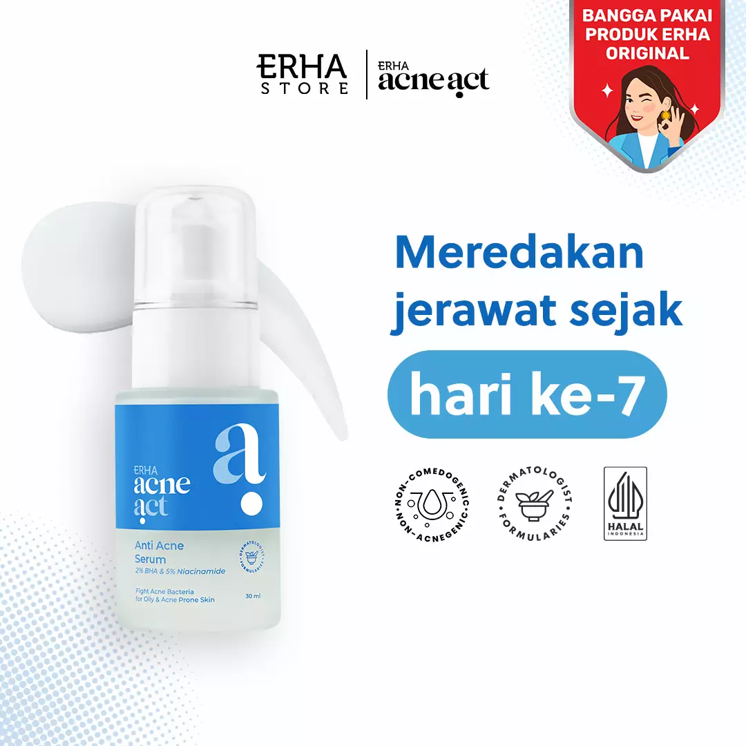 ERHA Acneact Anti Acne Serum 30ml - Serum Kulit Minyak dan Jerawat | Salicylic Acid | Niacinamide