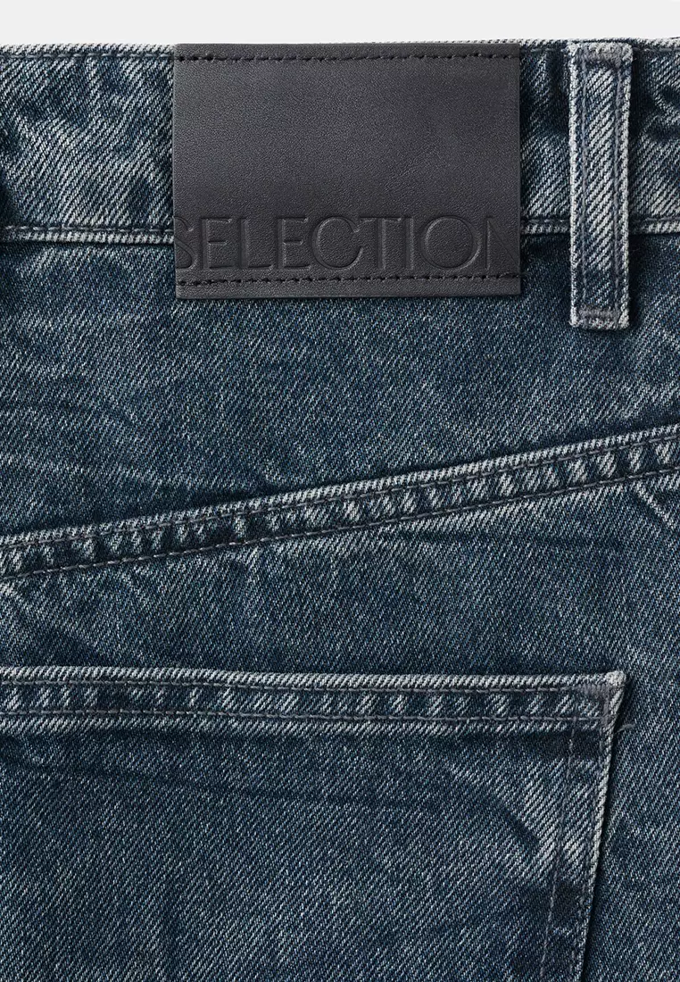 Mid-Rise Straight Jeans