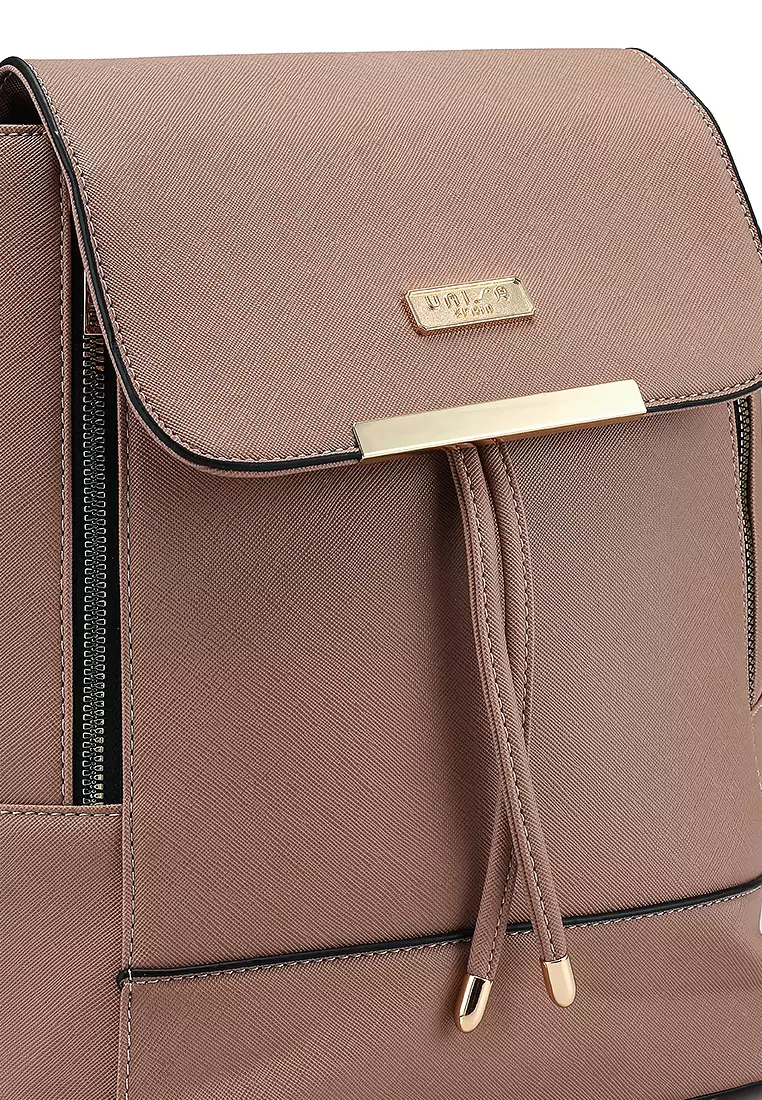Saffiano Backpack With Flap Over