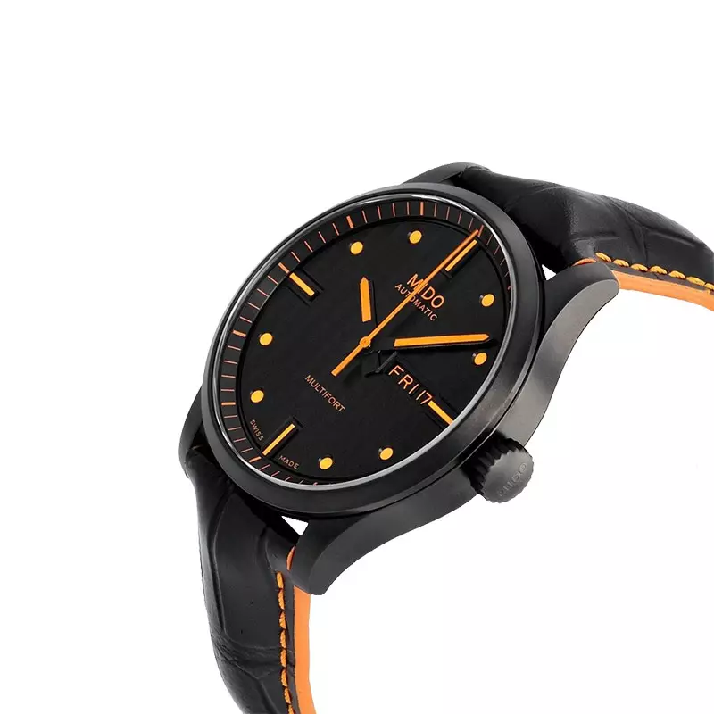 Jam Tangan Pria MIDO Multifort M005.430.36.051.80 Automatic Black Dial Black Leather Strap