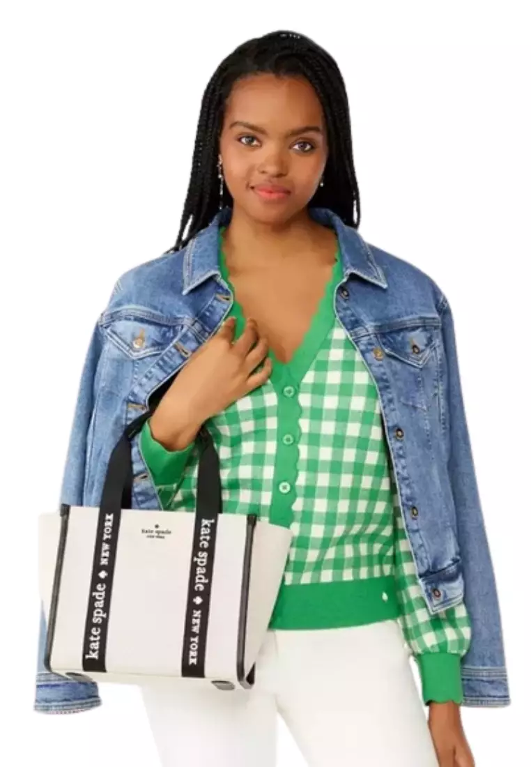 Kate Spade Kip Mini Canvas Tote Bag In Natural Multi KL062