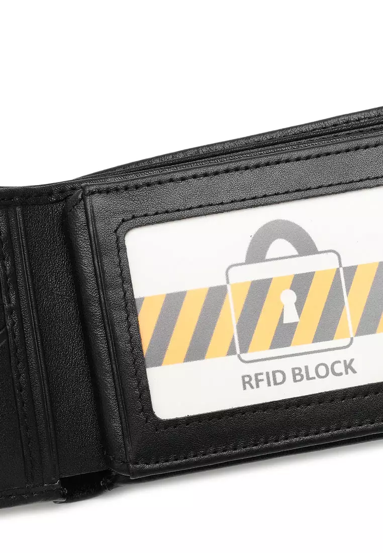 Men's Genuine Leather RFID Blocking Wallet - Black