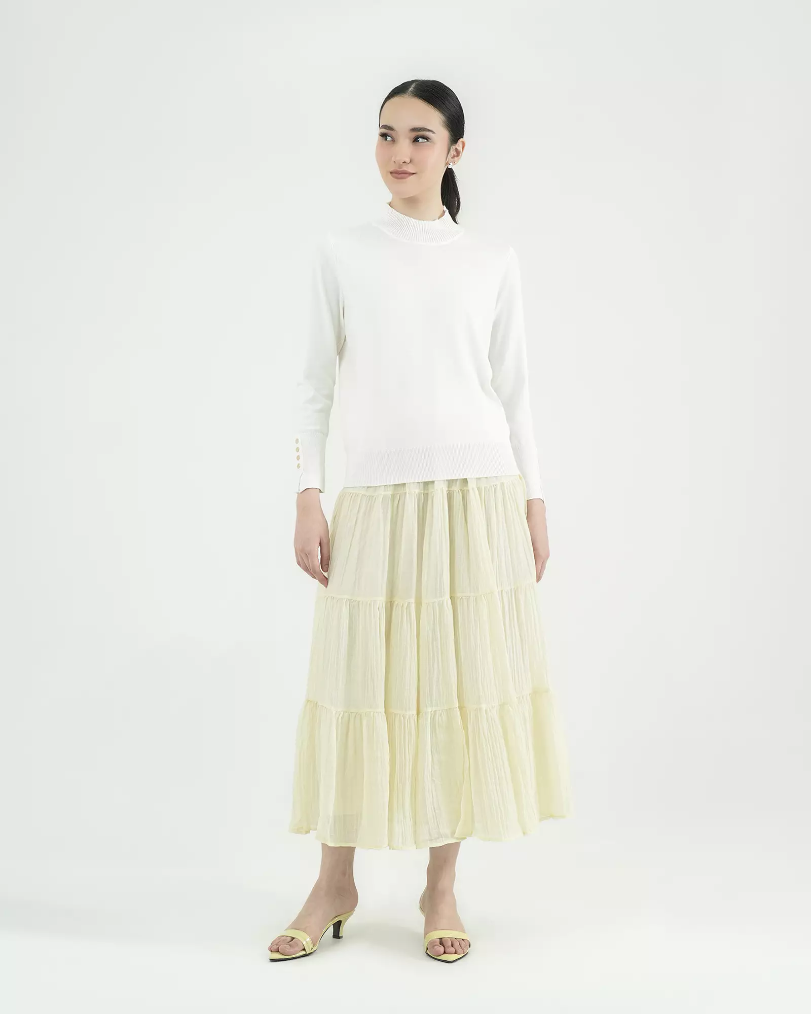 Geulis.id AGILE KNIT TOP - Brokenwhite