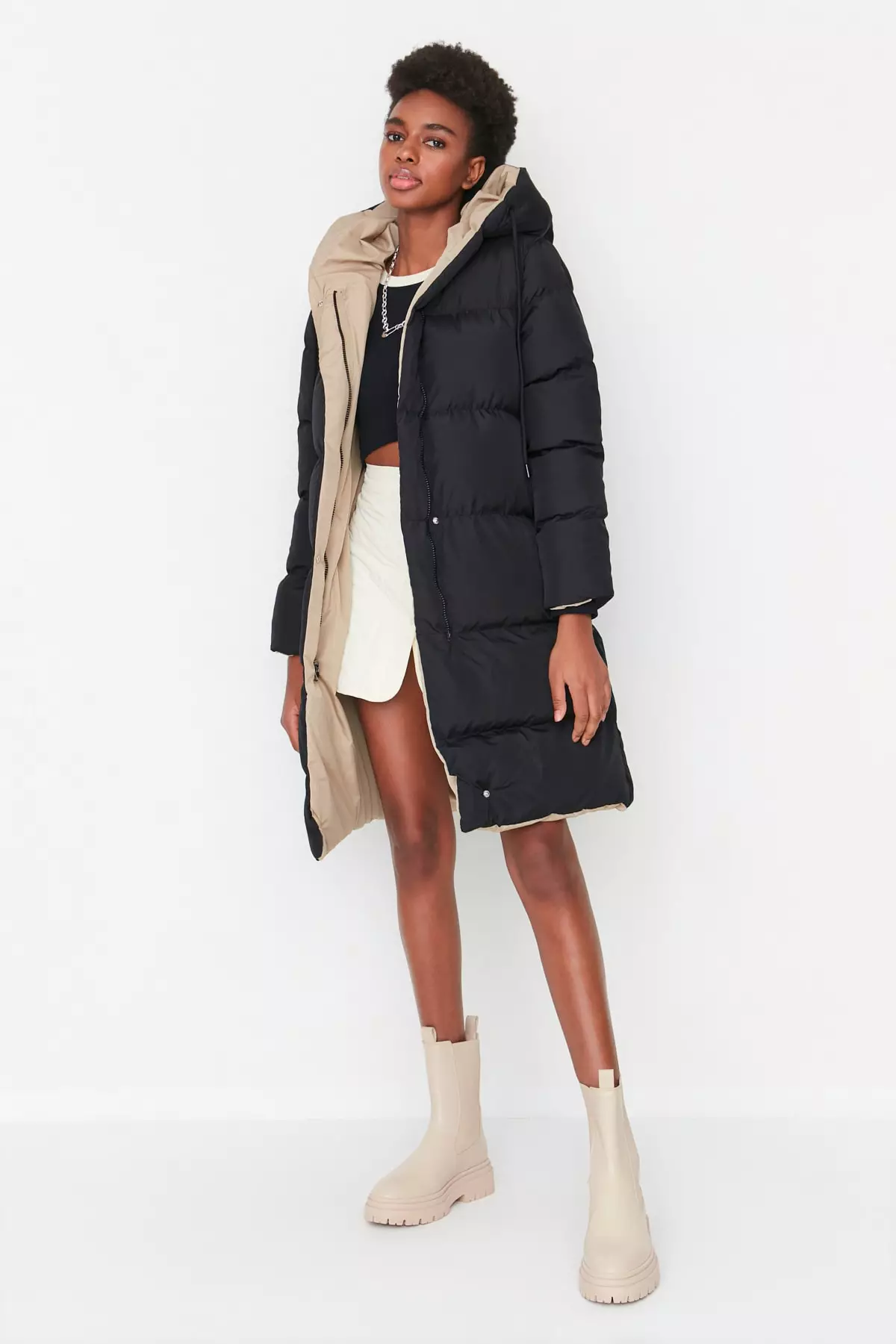 Reversible Long Puffer Coat