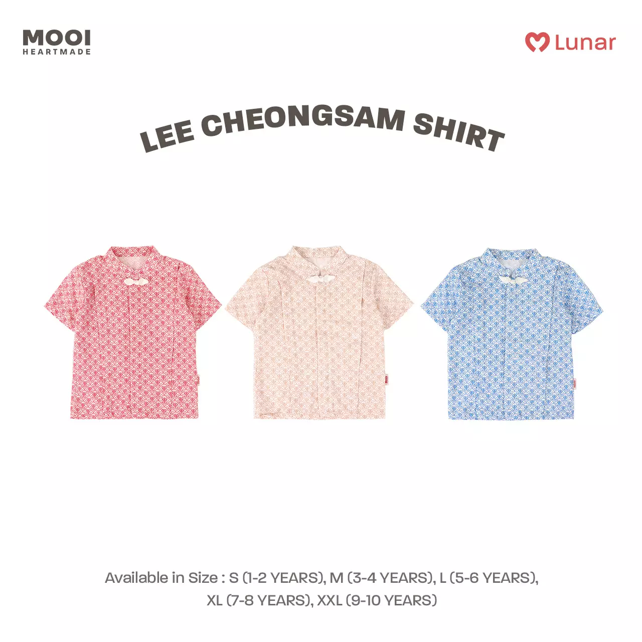 Mooi Kemeja Anak Laki-Laki Lunar Collection Lee Cheongsam Shirt - Cream