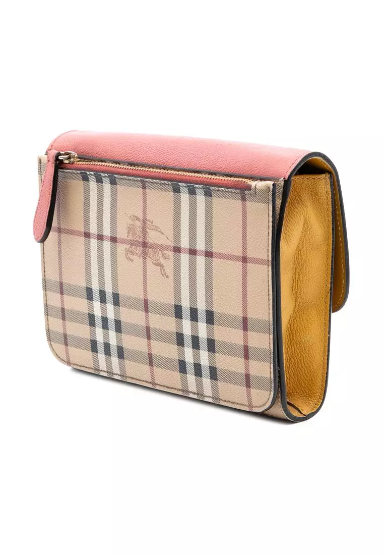 Buy Burberry Pre-Loved Burberry Haymarket Check Coated Canvas And