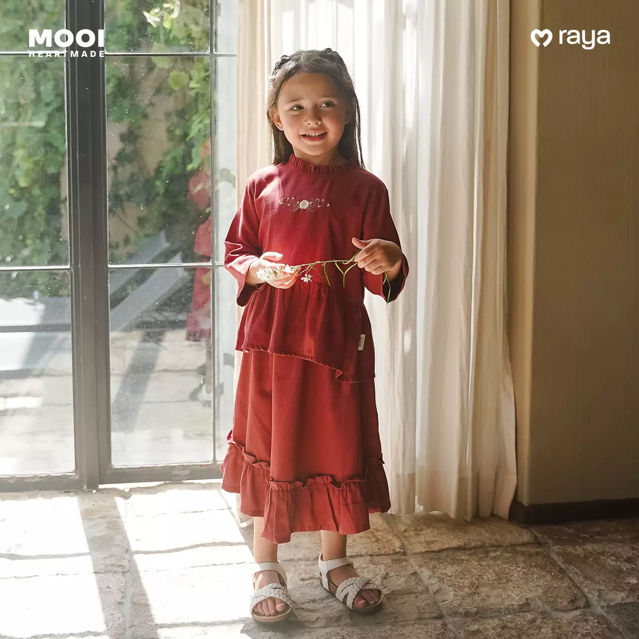 Mooi Setelan Anak Perempuan Raya Collection Ghina Tunik Set V1 - Lilac