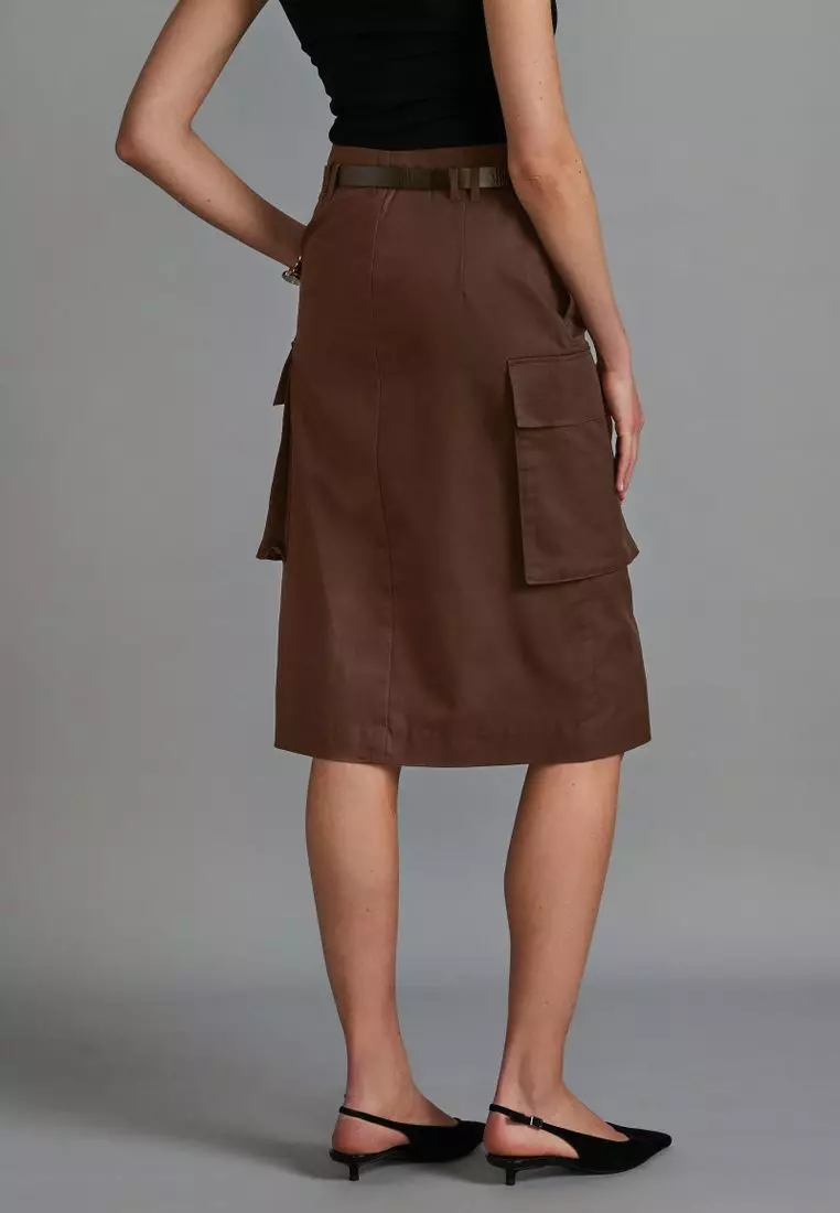 Cotton Blend Utility Skirt