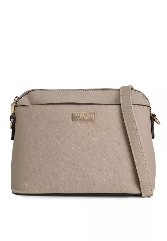 Saffiano Sling Bag With Wristlet