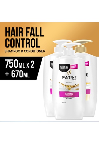 Buy Pantene Bundle Of 3 Pantene Hair Fall Control Shampoo 750ml X 2 Conditioner 670ml Online Zalora Singapore