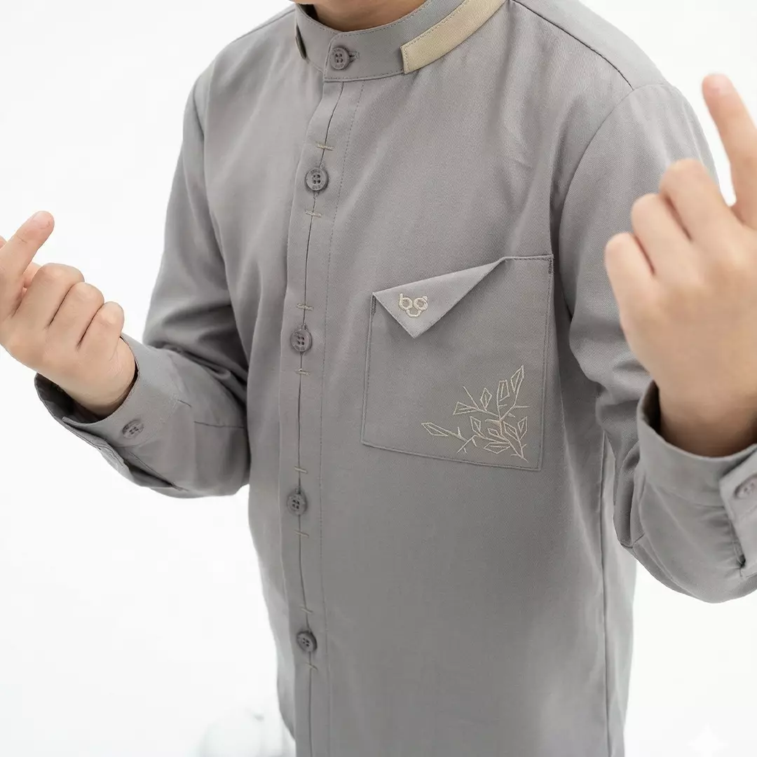 Rabbani - Setelan Baju Anak Bani Batuta Kemkid Nawaf Exclusive - Gray - Lt Khaky