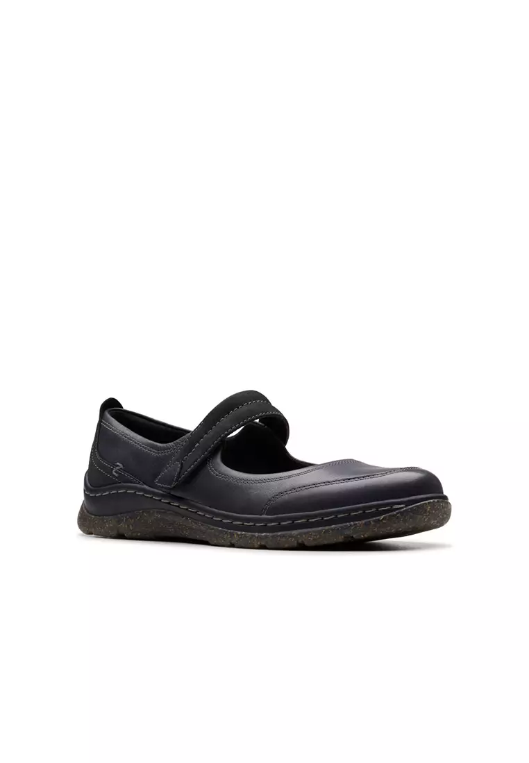 Womens Orlene Jane Mary Jane Black Leather - Wide Feet