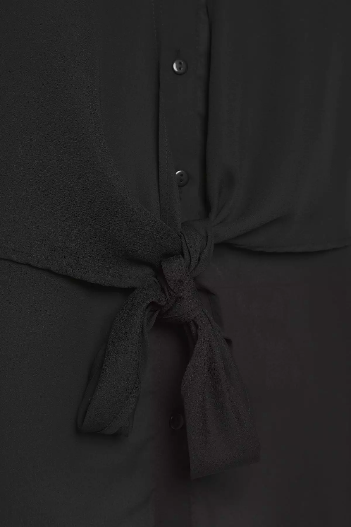 Plus Size Waist Tie Detailed Shirt