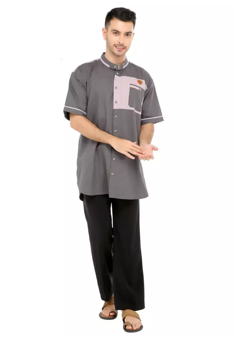 Baju Koko Gamis Muslim Pria Fawwaz - Abu Tua