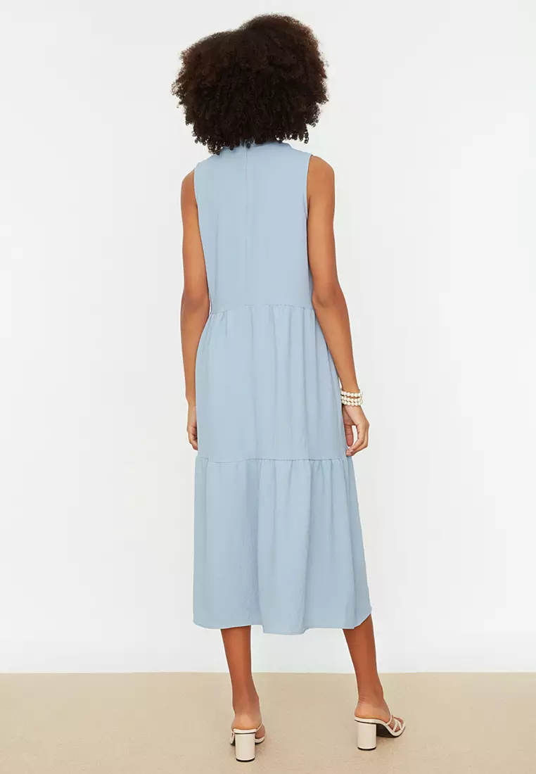 Tier Wide Cut Midi Dress